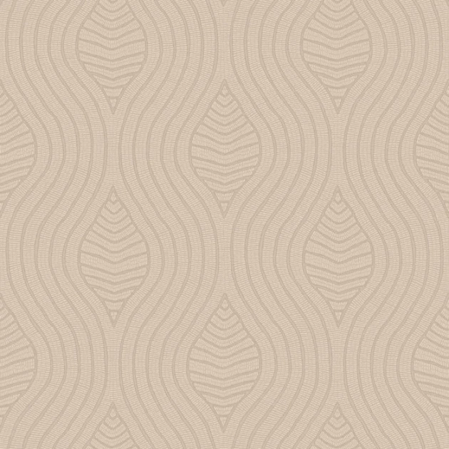 Casamance 76993058 Broderies Brodelia Marron glacé - tapeta imitująca haft w fale