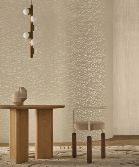 Casamance 71900577 Impulsion Luméis Noir de lune bronze - tapeta tekstylna z metalicznymi elementami