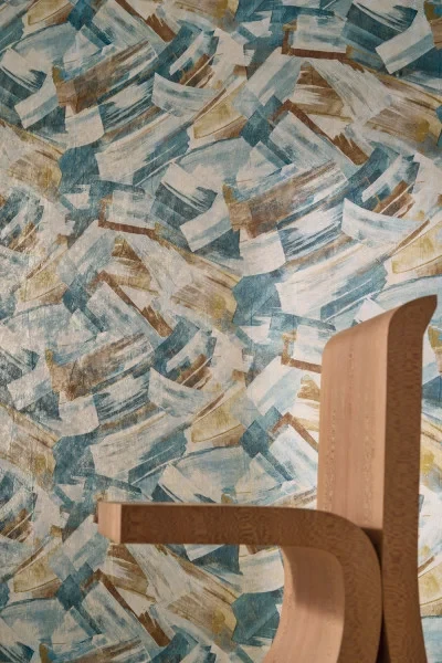 Casamance 71890185 Impulsion Perle platine - tapeta tekstylna w abstrakcyjny wzór
