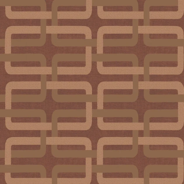 Casamance 76933058 Tressora Matjara Terracotta/cuivré - tapeta w geometryczny wzór na strukturalnym tle
