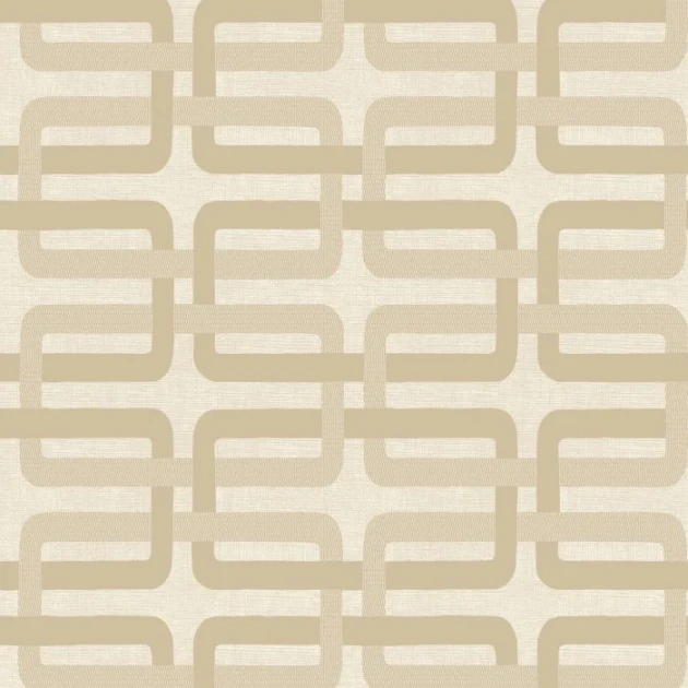 Casamance 76932854 Tressora Matjara Sable/nacré - tapeta w geometryczny wzór na strukturalnym tle