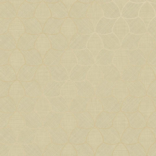Casamance 76943364 Tressora Tressana Amande/doré - tapeta imitująca naturalny splot z metalicznymi akcentami