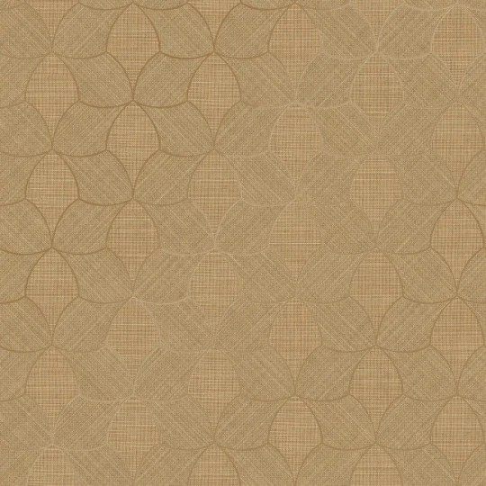 Casamance 76943466 Tressora Tressana Camel/doré - tapeta imitująca naturalny splot z metalicznymi akcentami