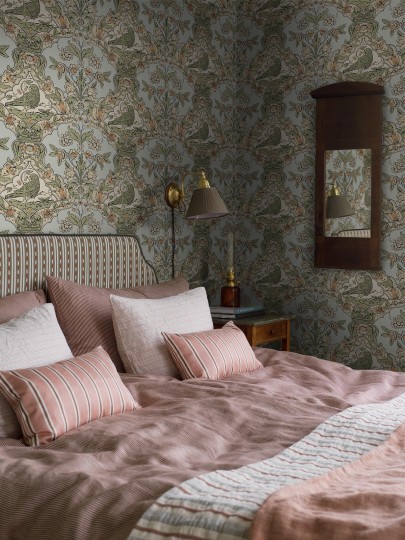 Boras Tapeter 8050 Anno II Skenninge Beige - tapeta w ptaki i tulipany