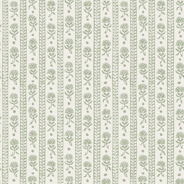 Boras Tapeter 8051 Anno II Nejlikerand Green - tapeta w roślinne paski