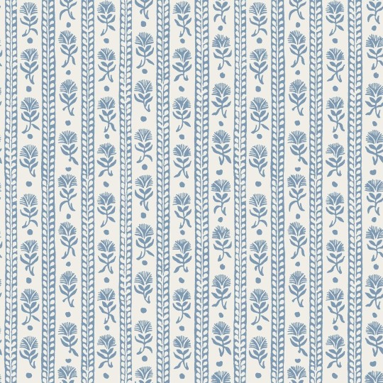 Boras Tapeter 8052 Anno II Nejlikerand Blue - tapeta w roślinne paski