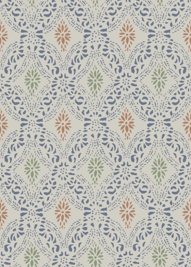 Boras Tapeter 8054 Anno II Kvarnholmen Blue - tapeta w koronkowy motyw roślinny