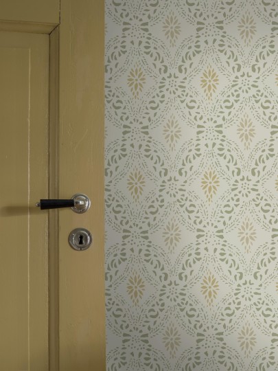 Boras Tapeter 8056 Anno II Kvarnholmen Green - tapeta w koronkowy motyw roślinny