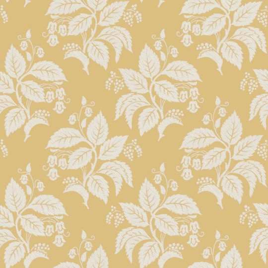 Boras Tapeter 8057 Anno II Tengbergska Yellow - tapeta w liście i kwiaty