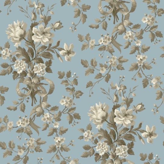 Boras Tapeter 8062 Anno II Tullgarn Blue - tapeta w vintage kwiaty