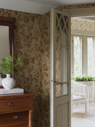 Boras Tapeter 8065 Anno II Elvira Beige - tapeta w kwiaty