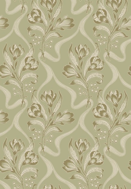 Boras Tapeter 8071 Anno II Jugendbukett Green - tapeta w kwiaty