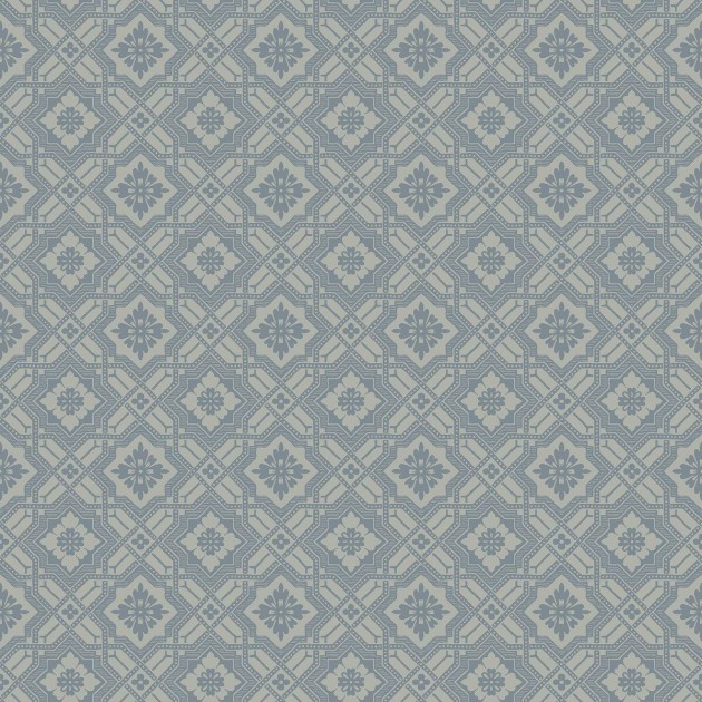 Boras Tapeter 8074 Anno II Friedrich Blue - tapeta w geometryczny wzór roślinny