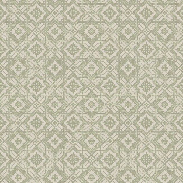 Boras Tapeter 8075 Anno II Friedrich Green - tapeta w geometryczny wzór roślinny