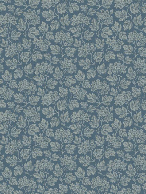 Boras Tapeter 8082 Anno II Hagtorn Blue - tapeta w liście i kwiaty