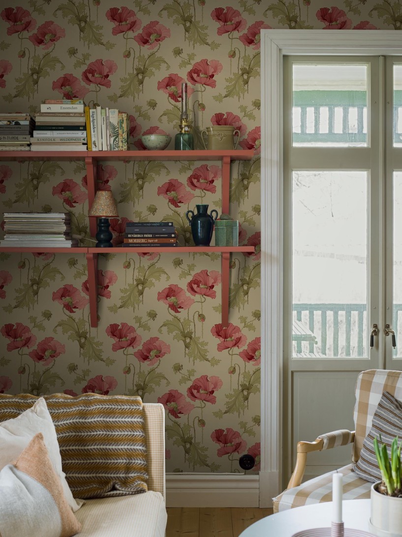Boras Tapeter 8090 Anno II Vallmo Red - tapeta w maki