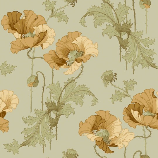 Boras Tapeter 8092 Anno II Vallmo Yellow - tapeta w maki