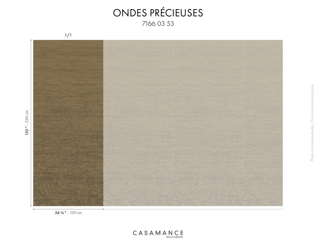 Casamance 71660353 Exploration Ondes précieuses Camel doré - tekstylny mural w motyw archipelagu
