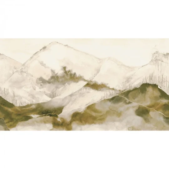 Casamance 71750155 Exploration Horizon Sable beige doré - tekstylny mural w górski krajobraz