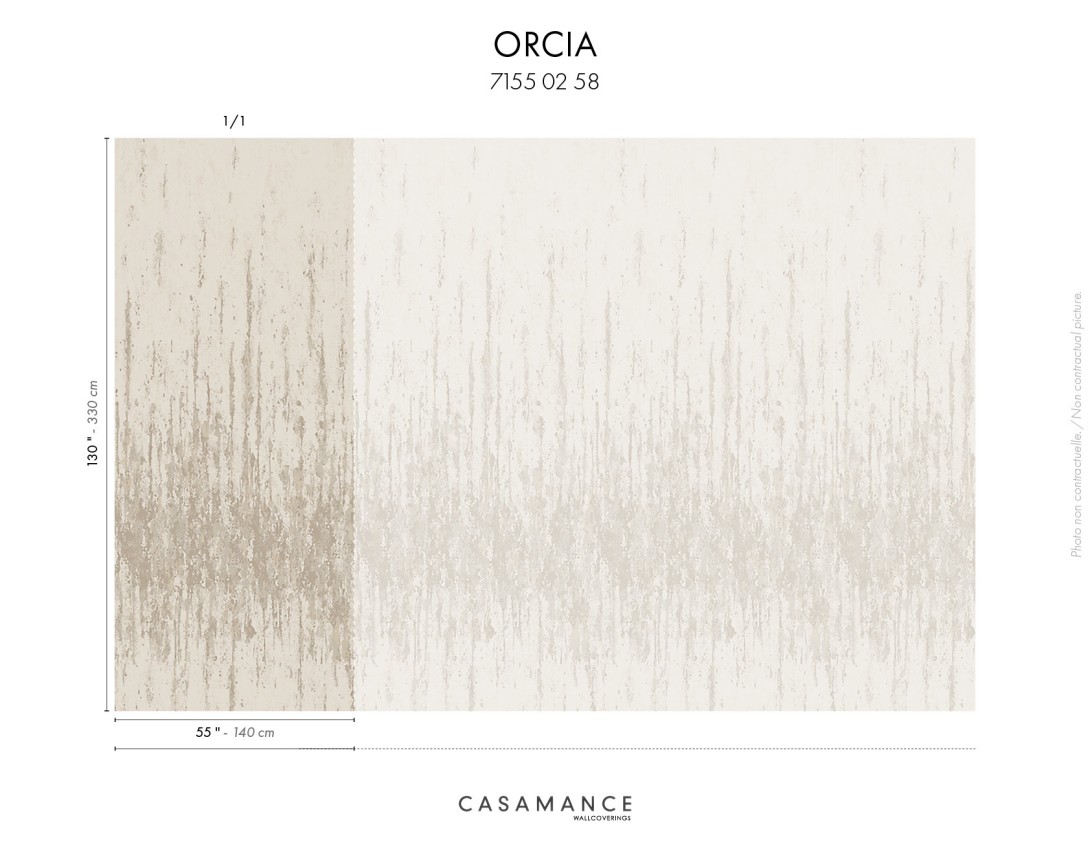Casamance 71550258 Exploration Orcia Grège - tekstylny mural w geometryczny wzór
