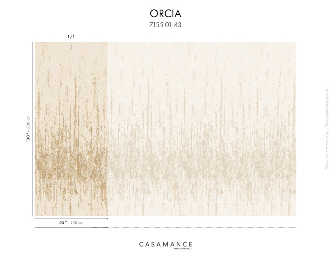 Casamance 71550143 Exploration Orcia Mordoré - tekstylny mural w geometryczny wzór