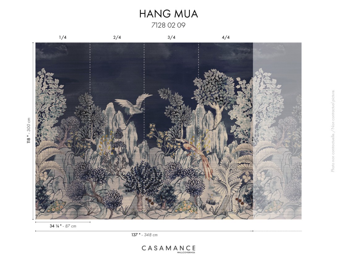 Casamance 71280209 Exploration Hang Mua Marine - mural z sizalu w krajobraz wietnamskiej doliny
