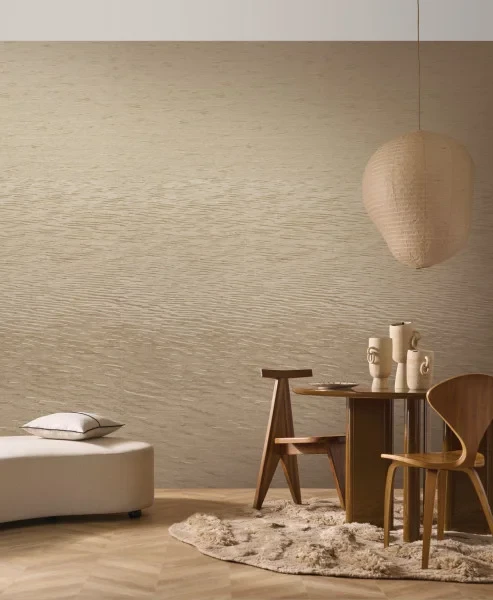 Casamance 76677038 Le Jacquard Hamana Travertin - mural imitujący tkaninę żakardową