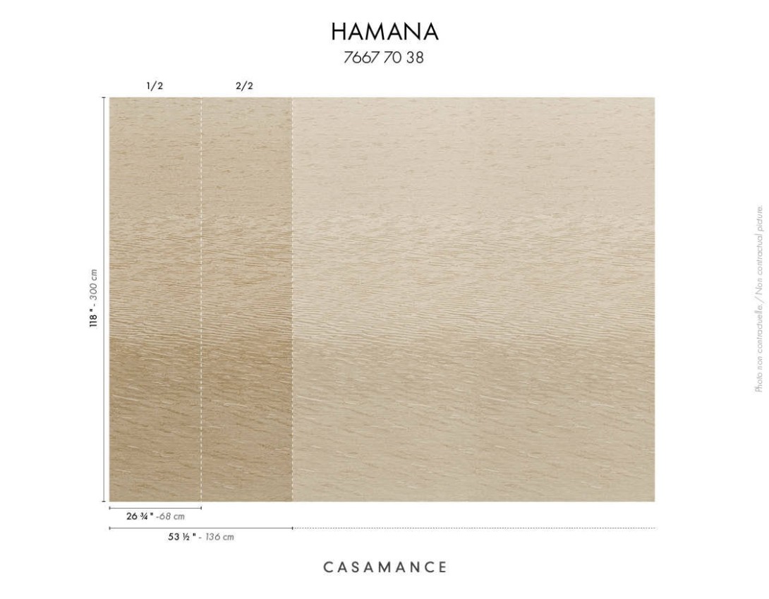Casamance 76677038 Le Jacquard Hamana Travertin - mural imitujący tkaninę żakardową