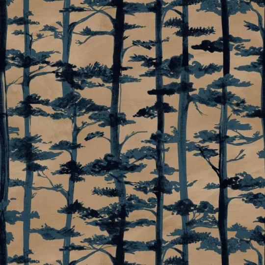 Casamance 70040814 Legendes Ame Noir - tapeta w roślinny motyw w stylu japońskim