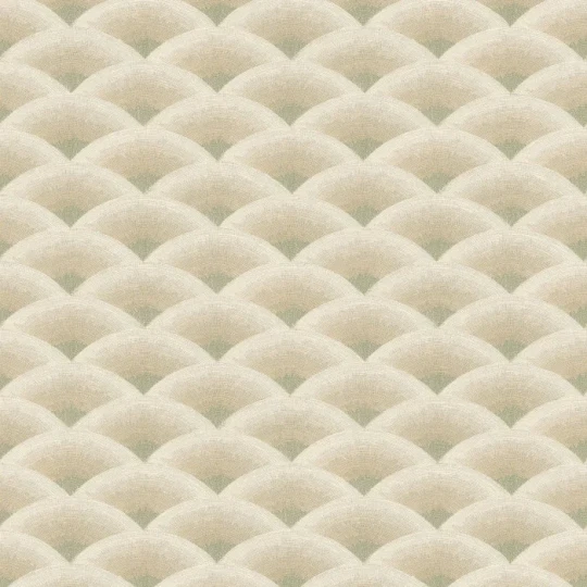 Casamance 70091018 Legendes Nami Sable/eucalyptus - tapeta w fale o fakturze haftu