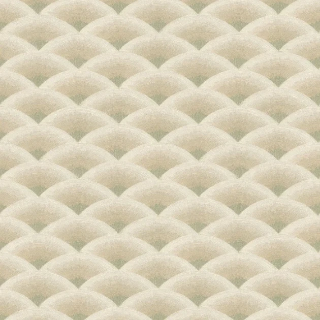 Casamance 70091018 Legendes Nami Sable/eucalyptus - tapeta w fale o fakturze haftu