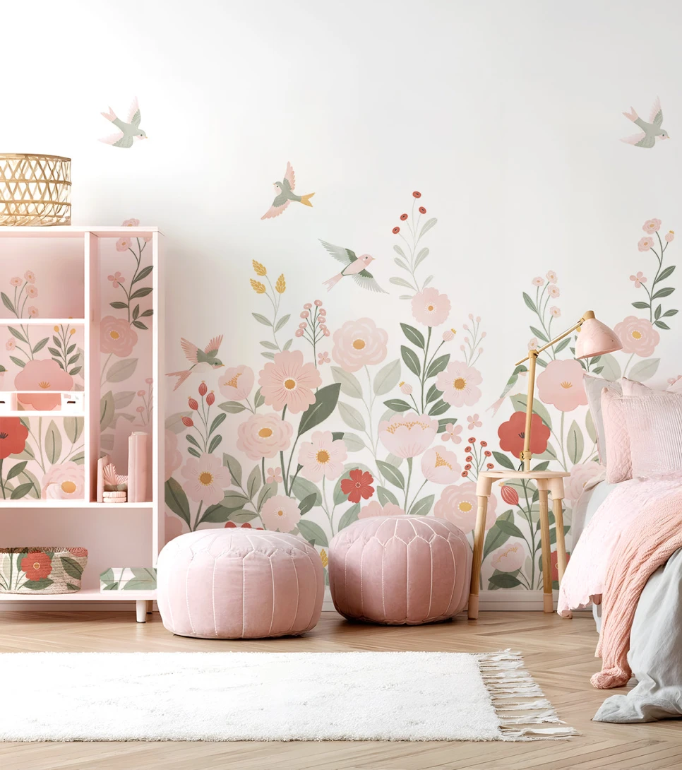 Lilipinso H0809 Alysse - mural dla dzieci w ptaki i kwiaty