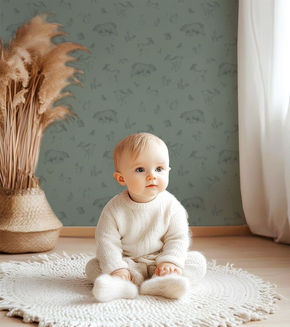 Lilipinso H0823 Natural - tapeta dziecięca w leśne zwierzęta