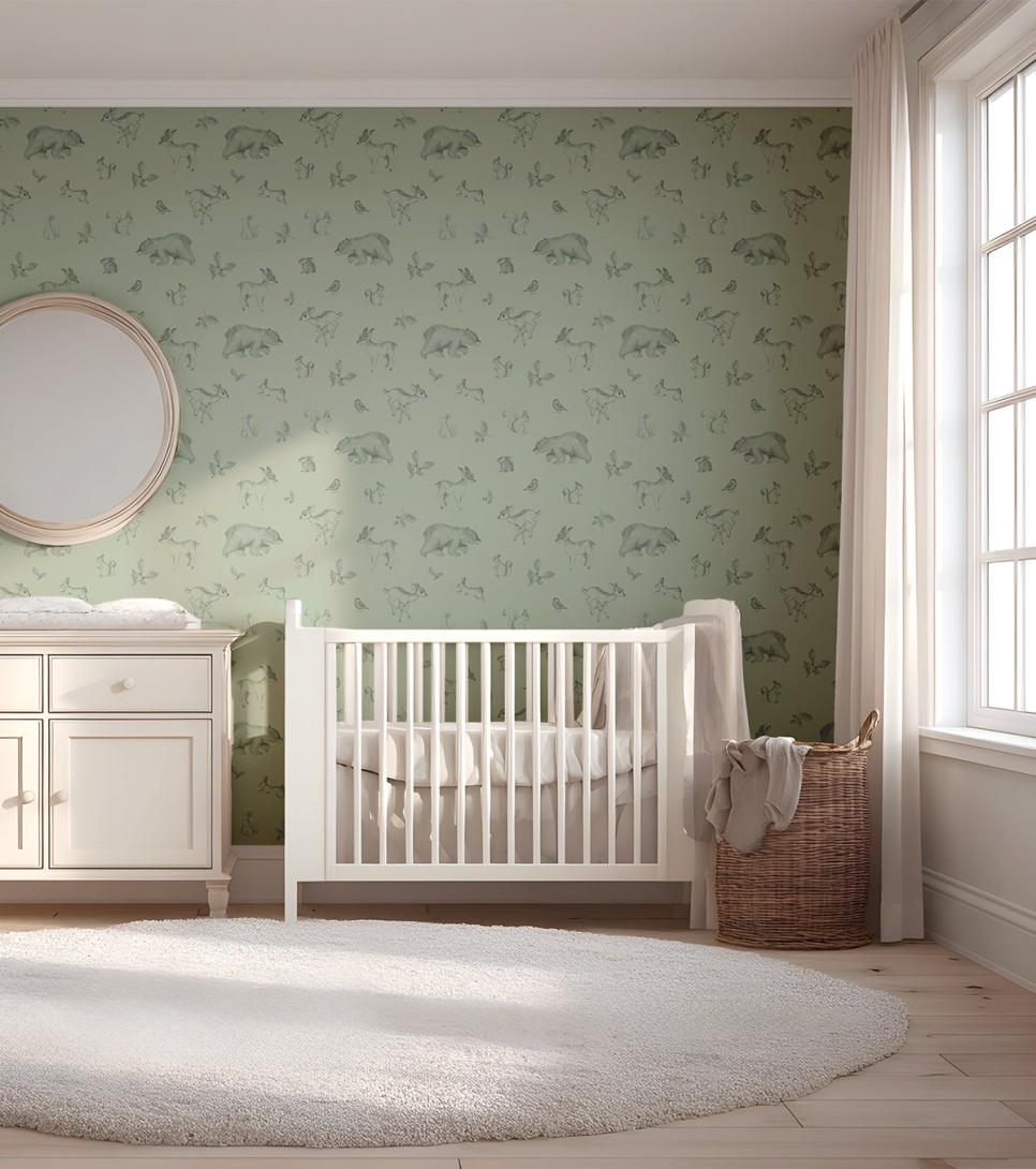 Lilipinso H0822 Natural - tapeta dziecięca w leśne zwierzęta