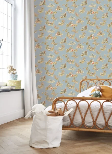 Casadeco 201737407 Les Belles Toiles de Jouy 2 Gavotte Multicolore - tapeta w scenki rodzajowe