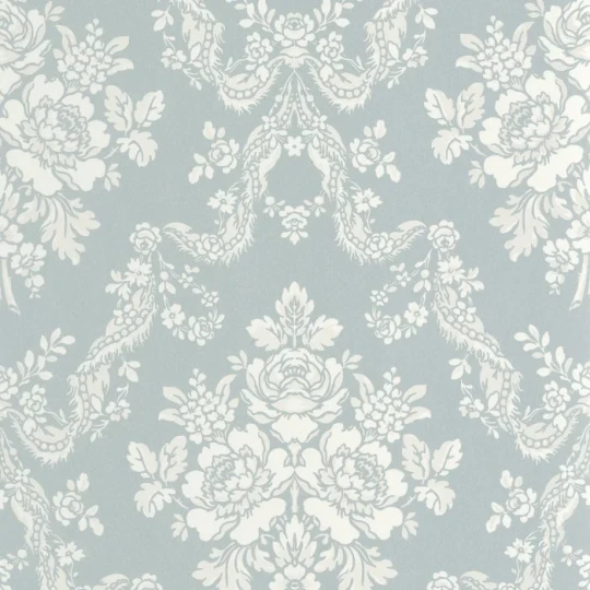 Casadeco 201746336 Les Belles Toiles de Jouy 2 Pompadour Bleu doux - tapeta w barokowe ornamenty