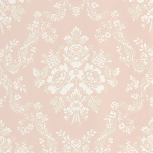 Casadeco 201744224 Les Belles Toiles de Jouy 2 Pompadour Rose poudre - tapeta w barokowe ornamenty