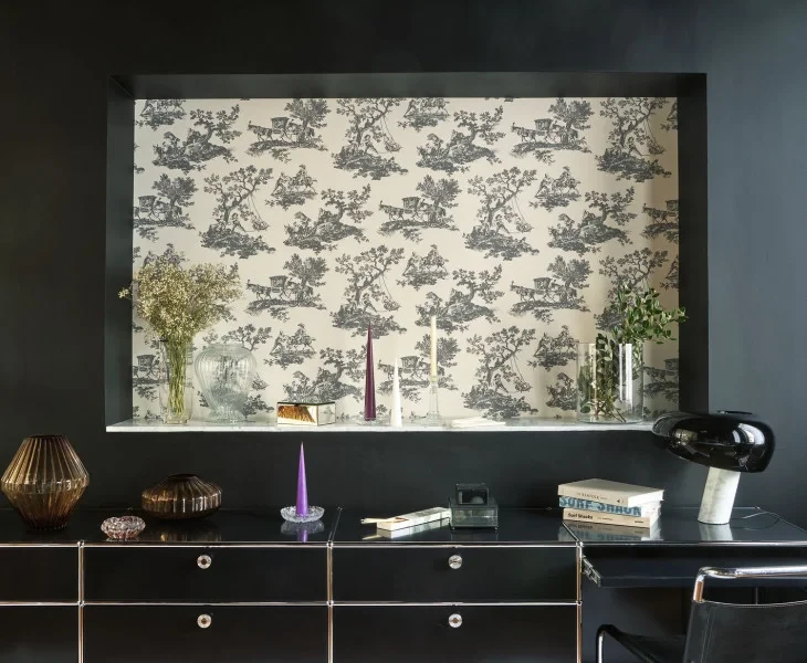 Casadeco 201691313 Les Belles Toiles de Jouy 2 Cadence Camel - tapeta w scenki rodzajowe