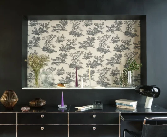 Casadeco 201691313 Les Belles Toiles de Jouy 2 Cadence Camel - tapeta w scenki rodzajowe