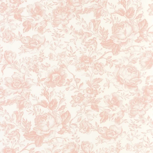 Casadeco 201724101 Les Belles Toiles de Jouy 2 Celestine Rose poudre - tapeta w róże