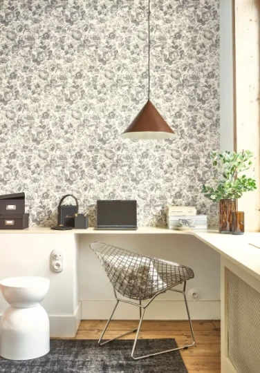 Casadeco 201724101 Les Belles Toiles de Jouy 2 Celestine Rose poudre - tapeta w róże
