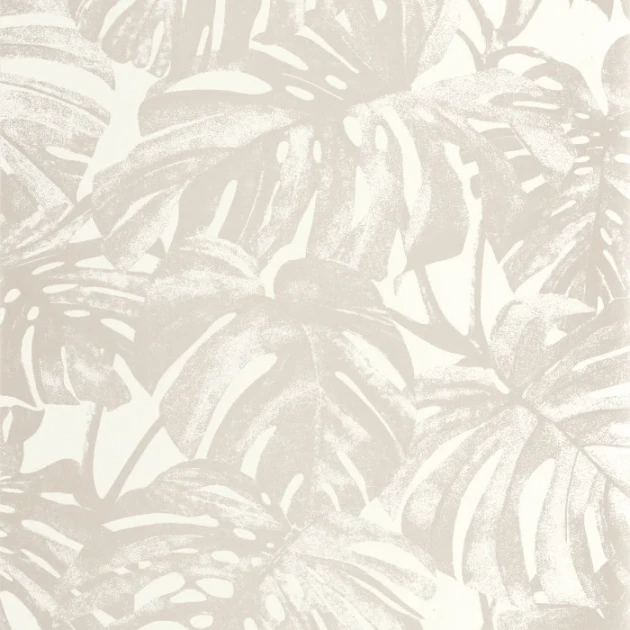 Casadeco 201791410 Rio Mata Beige ficelle - tapeta w liście monstery