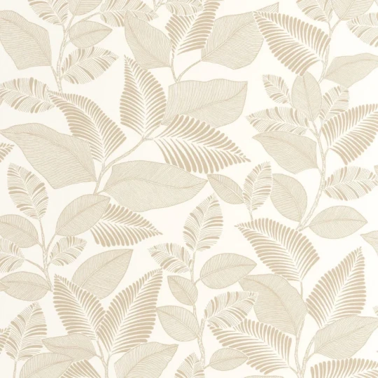 Casadeco 201801430 Rio Paraty Beige ficelle - tapeta w egzotyczne rośliny