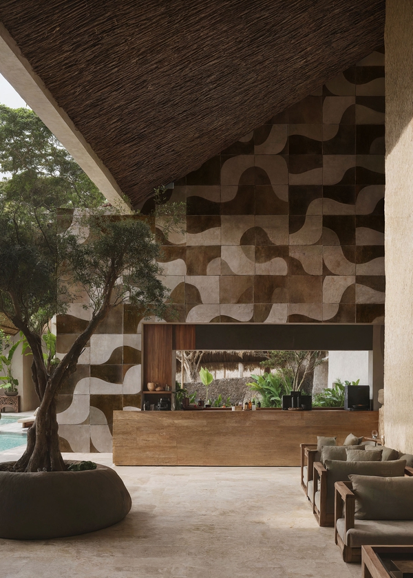 Wall&decò OUT_CS2502 Out System 2025 Cinnamon Shadows - mural w organiczne linie