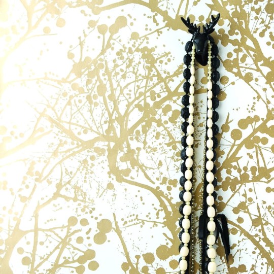 Tapeta Ferm LIVING Wilderness Gold 124 Krzaczki