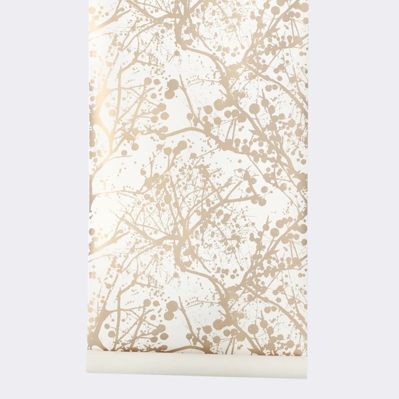 Tapeta Ferm LIVING Wilderness Gold 124 Krzaczki