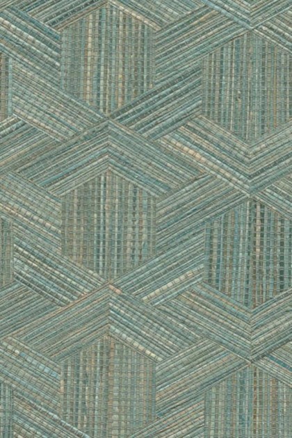 Arte 52480 Prismatic Reflect Turquoise - tapeta geometryczna z rafii