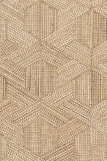 Arte 52481 Prismatic Reflect Golden Straw - tapeta geometryczna z rafii