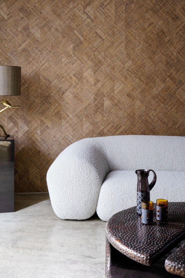 Arte 52424 Prismatic Rutile Natural Beige - tapeta geometryczna z rafii