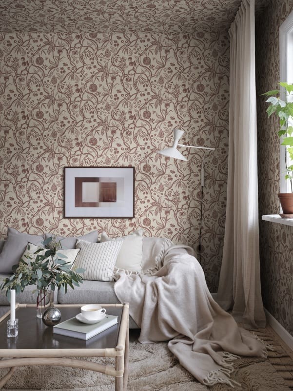 Sandberg S10614 Familjen Tree Of Life Burgundy - tapeta roślinna